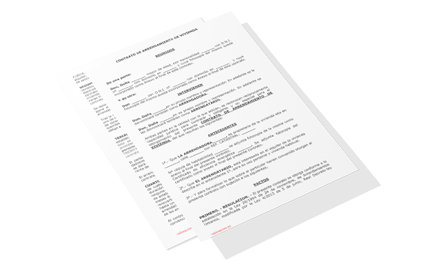 Modelo de contrato de alquiler o arrendamiento